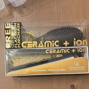 Olivia Garden Ceramic + Ion Flat Iron and Brush